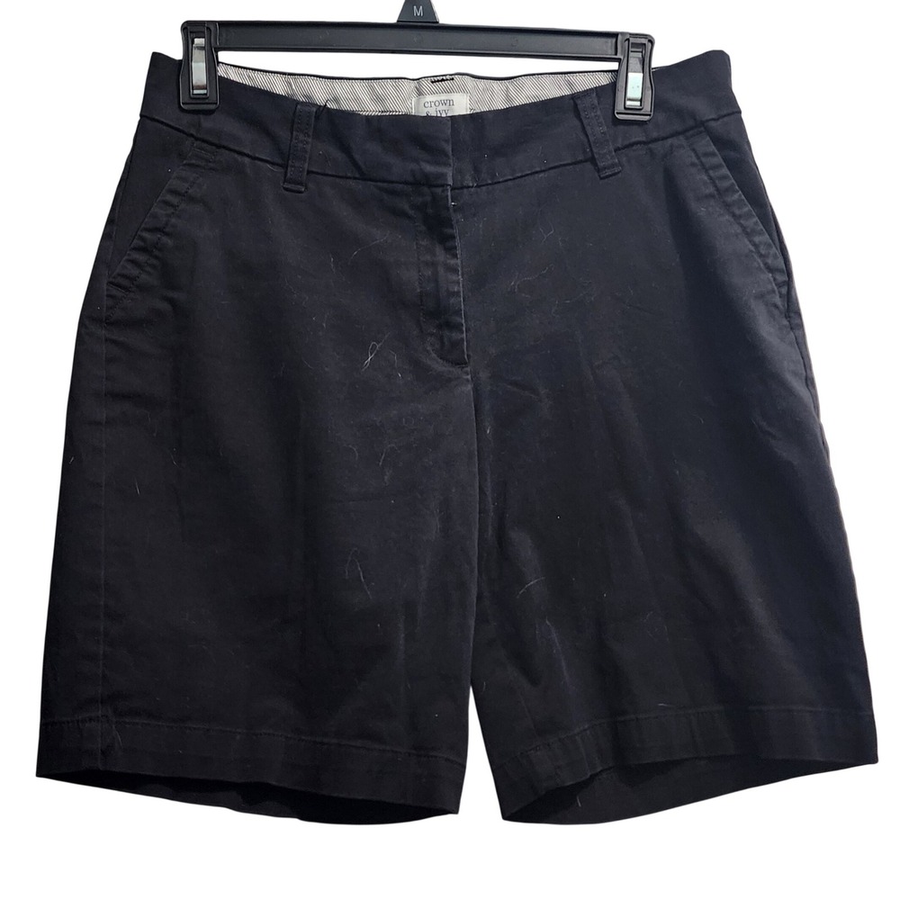 Crown & Ivy Caroline Navy Blue Chino Shorts Kids Size‎ 6 Cotton Stretch Preppy